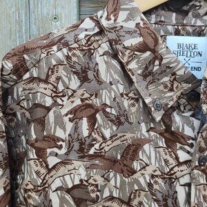 Blake Shelton Land's End Homeward Bound Camo Button-Down Dress Shirt XXL 50-52